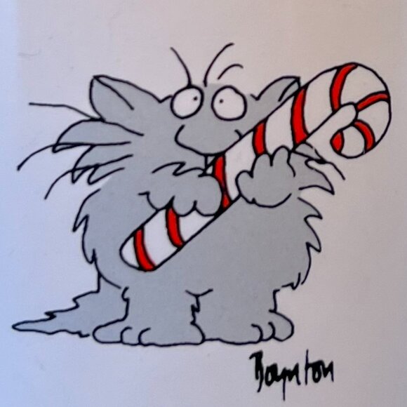 SANDRA BOYNTON Cat & Candy Cane Mug HAVE YOURSELF A MERRY LITTLE CHRISTMAS - Picture 2 of 8
